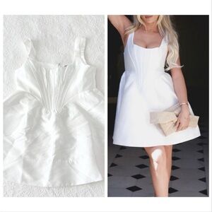 NWOT Lulus Bubbly Love White Taffeta Corset Mini Dress XLarge